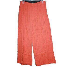 Roxy My Guy Pant Wide Leg Flare Side Zip Bright Orange Women's Size Small S NEW